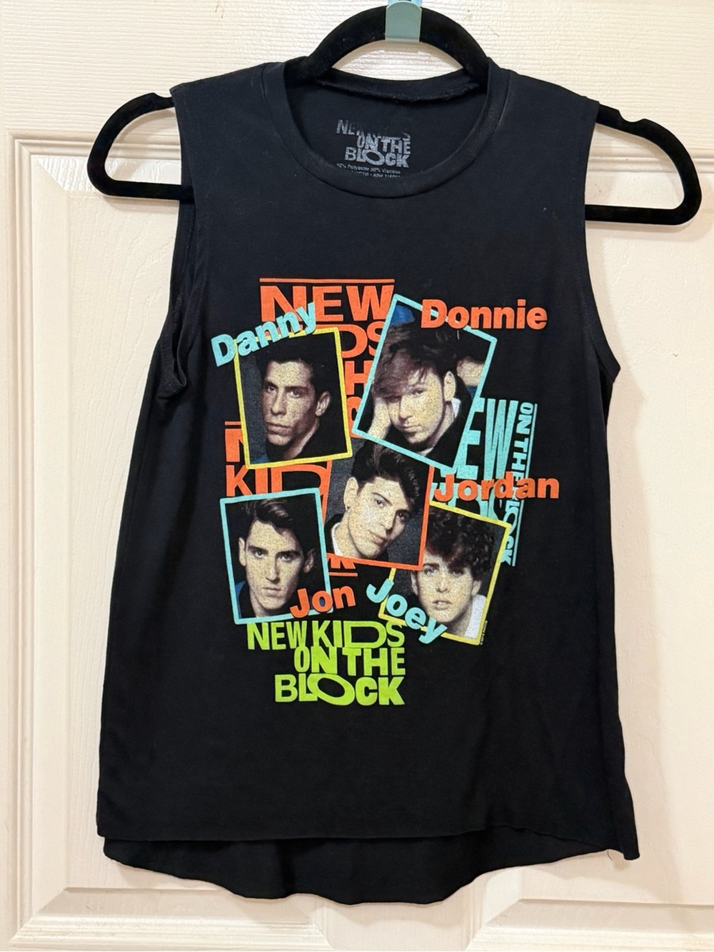Vintage New Kids On The Block Black Graphic Muscle Tee - unisex